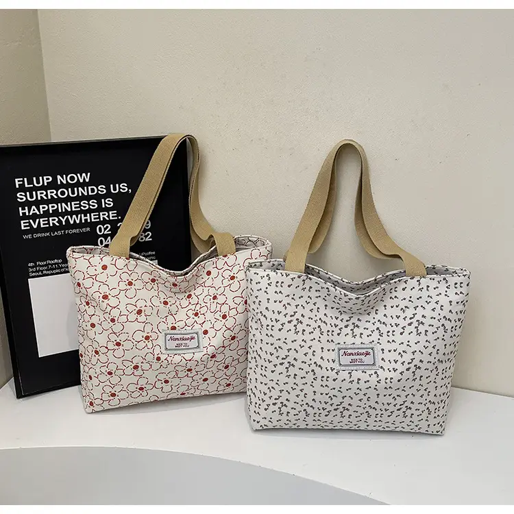 Korean Print Casual Tote Bag Large Capacity All Canvas — feature 17