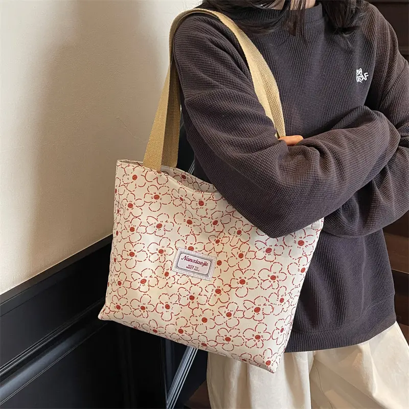 Korean Print Casual Tote Bag Large Capacity All Canvas — feature 19