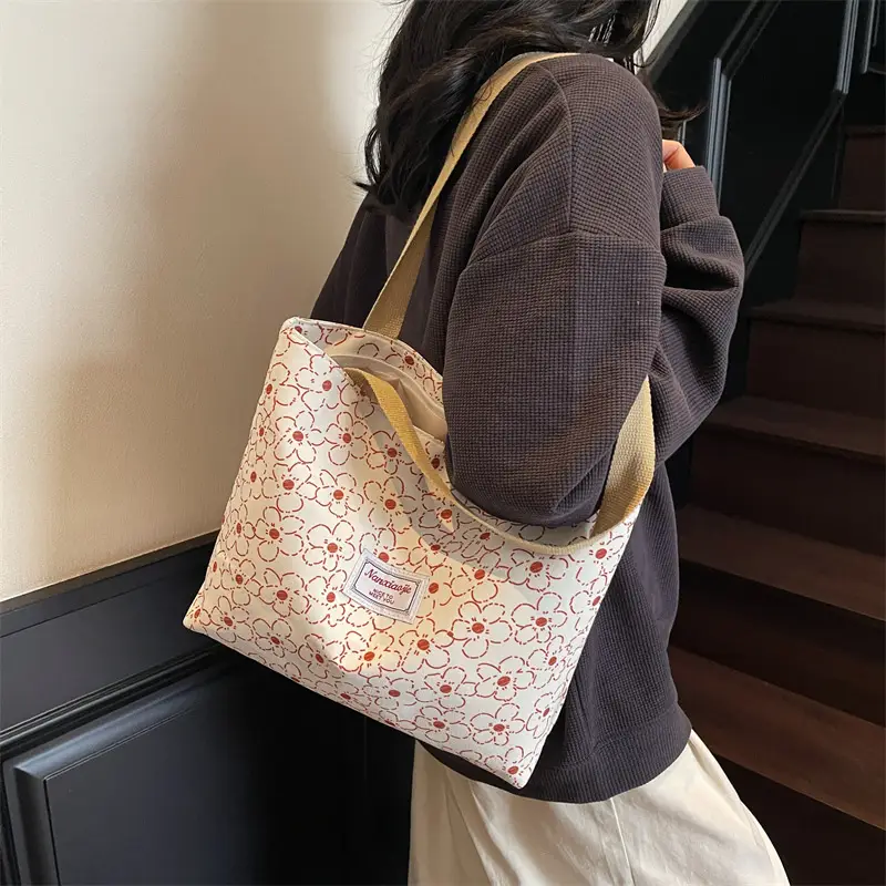Korean Print Casual Tote Bag Large Capacity All Canvas — feature 20