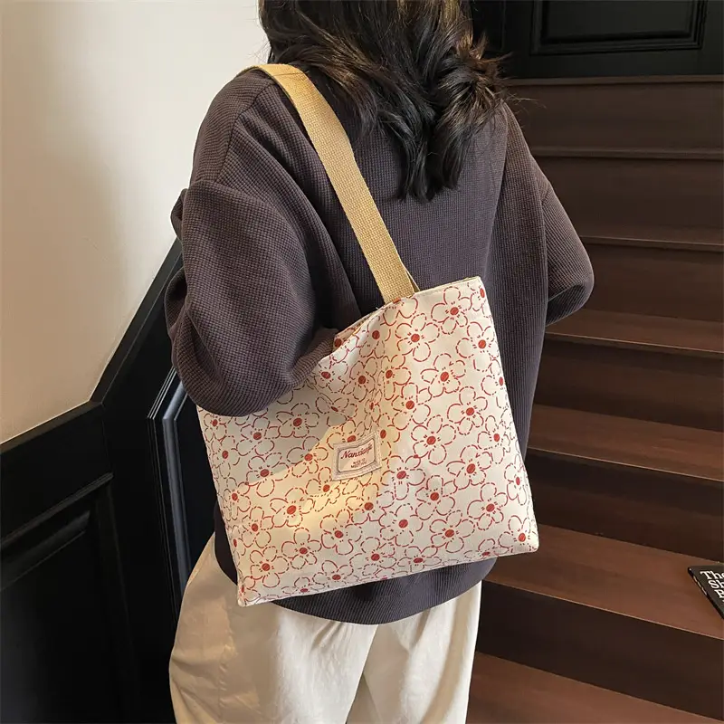 Korean Print Casual Tote Bag Large Capacity All Canvas — feature 22