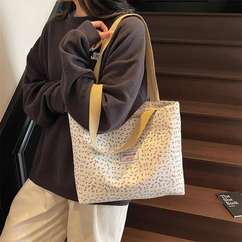 Korean Print Casual Tote Bag Large Capacity All Canvas — feature 24