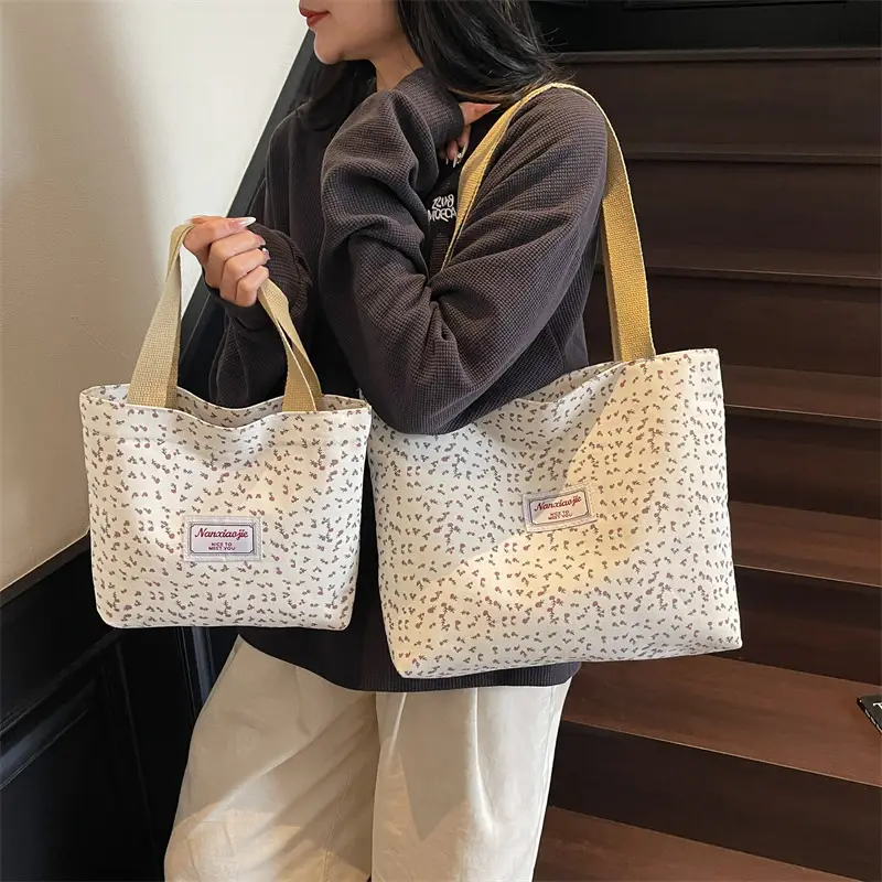 Korean Print Casual Tote Bag Large Capacity All Canvas — feature 25