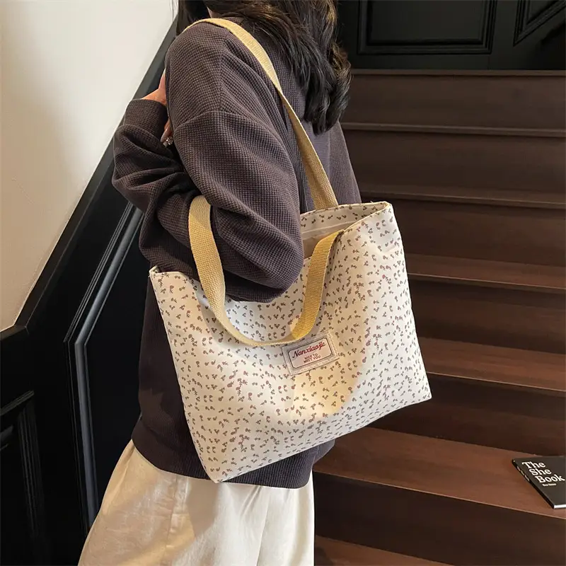 Korean Print Casual Tote Bag Large Capacity All Canvas — feature 26