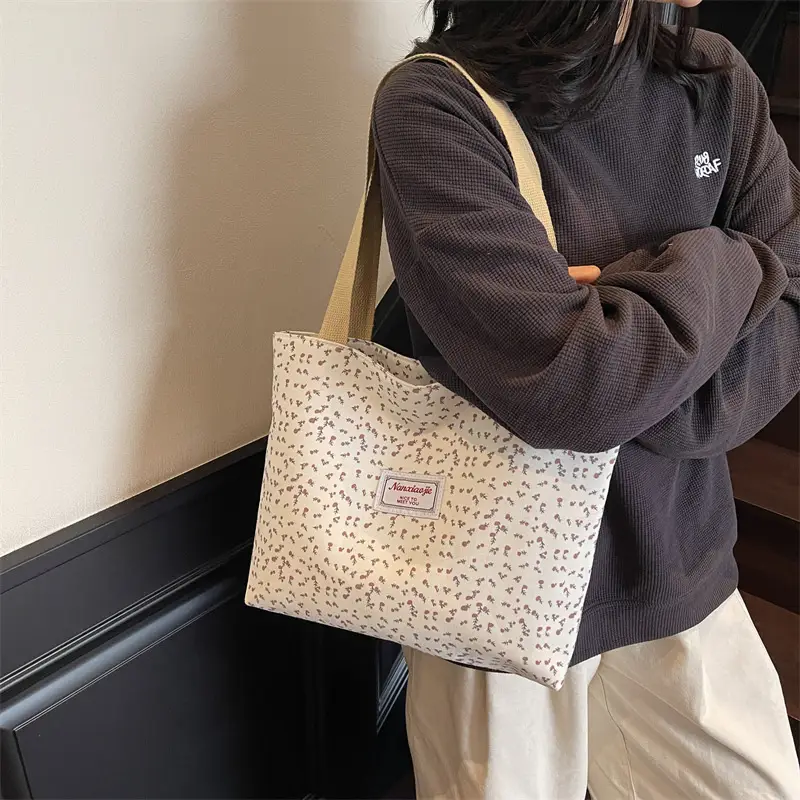 Korean Print Casual Tote Bag Large Capacity All Canvas — feature 28