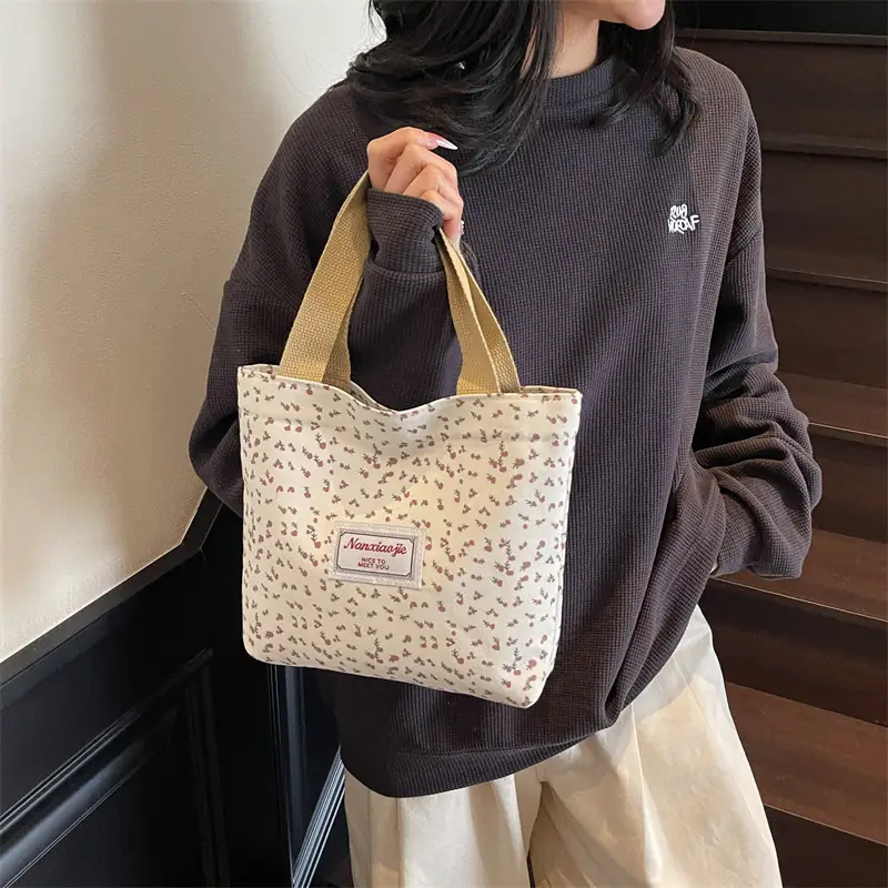 Korean Print Casual Tote Bag Large Capacity All Canvas — feature 29