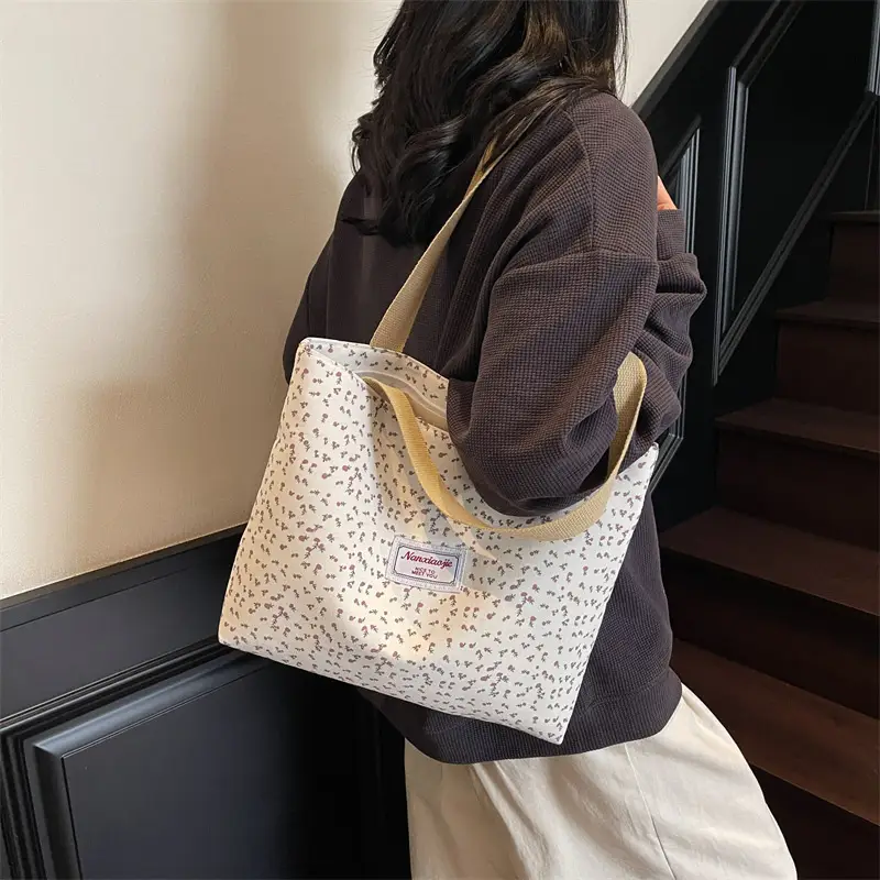 Korean Print Casual Tote Bag Large Capacity All Canvas — feature 30