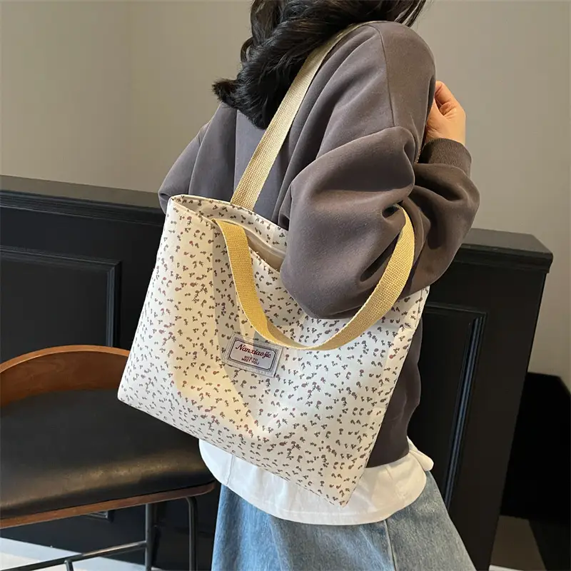Korean Print Casual Tote Bag Large Capacity All Canvas — feature 33
