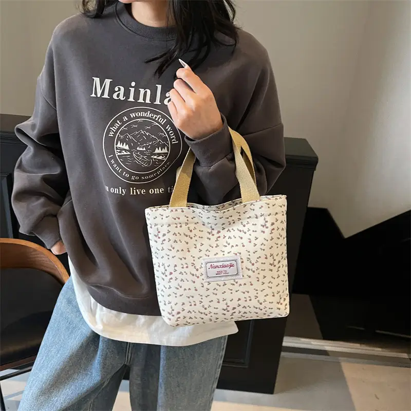 Korean Print Casual Tote Bag Large Capacity All Canvas — feature 34