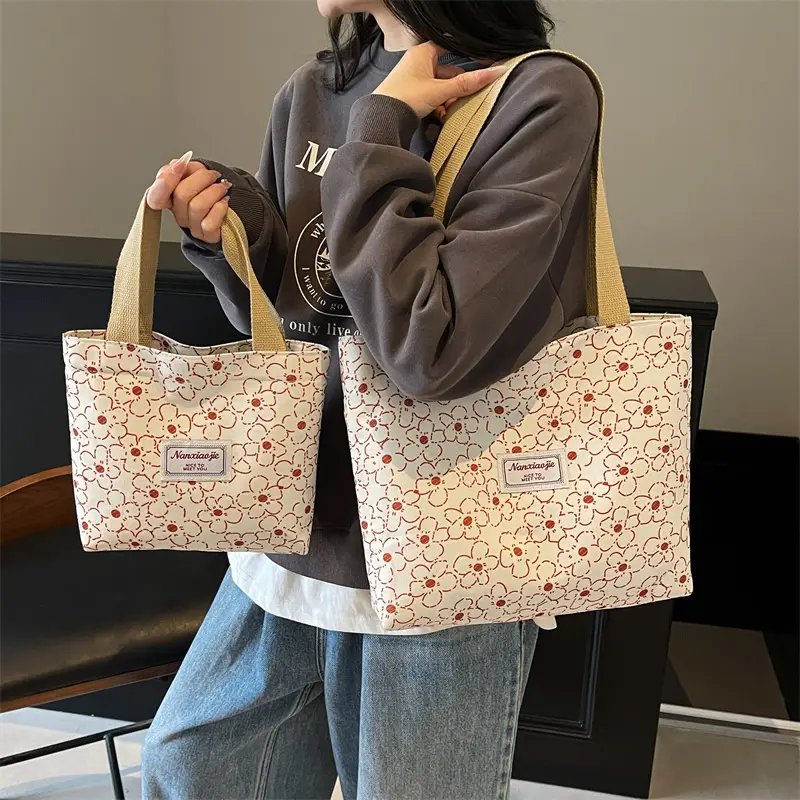 Korean Print Casual Tote Bag Large Capacity All Canvas — feature 35