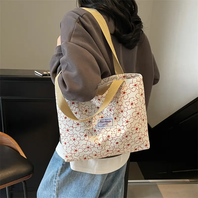Korean Print Casual Tote Bag Large Capacity All Canvas — feature 36