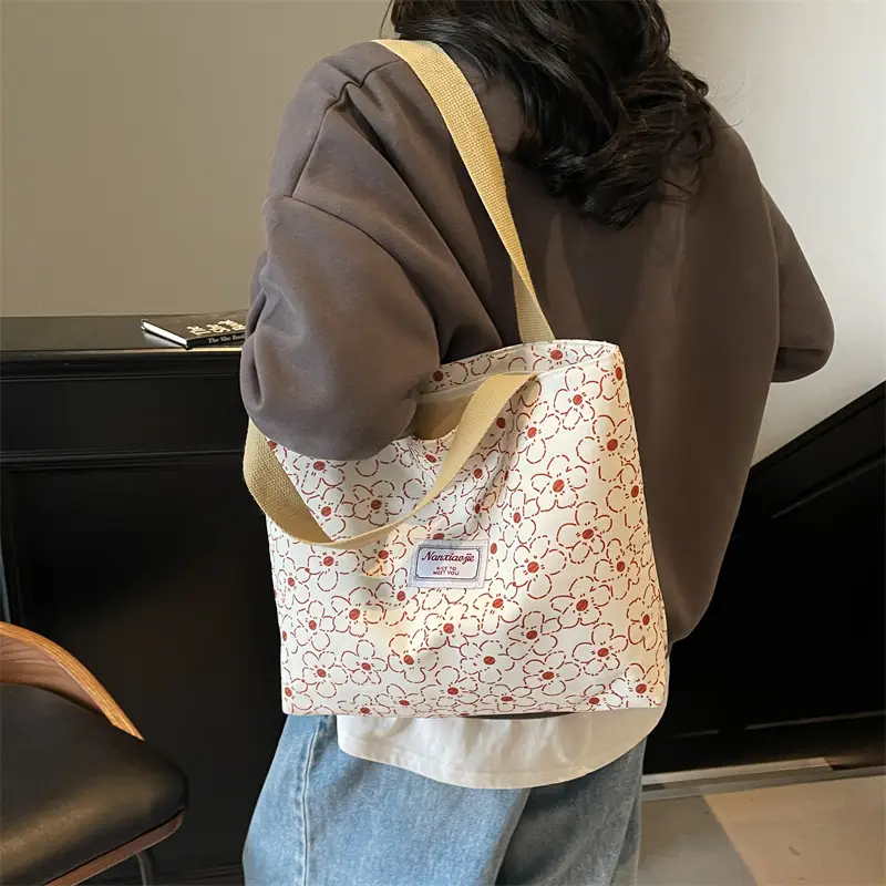 Korean Print Casual Tote Bag Large Capacity All Canvas — feature 37