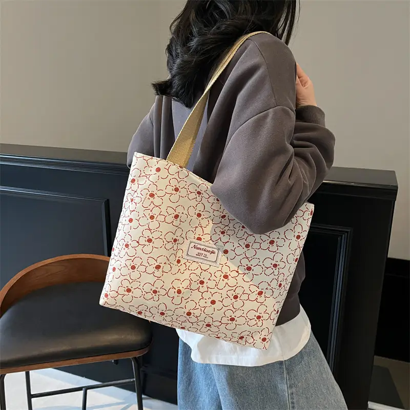 Korean Print Casual Tote Bag Large Capacity All Canvas — feature 38