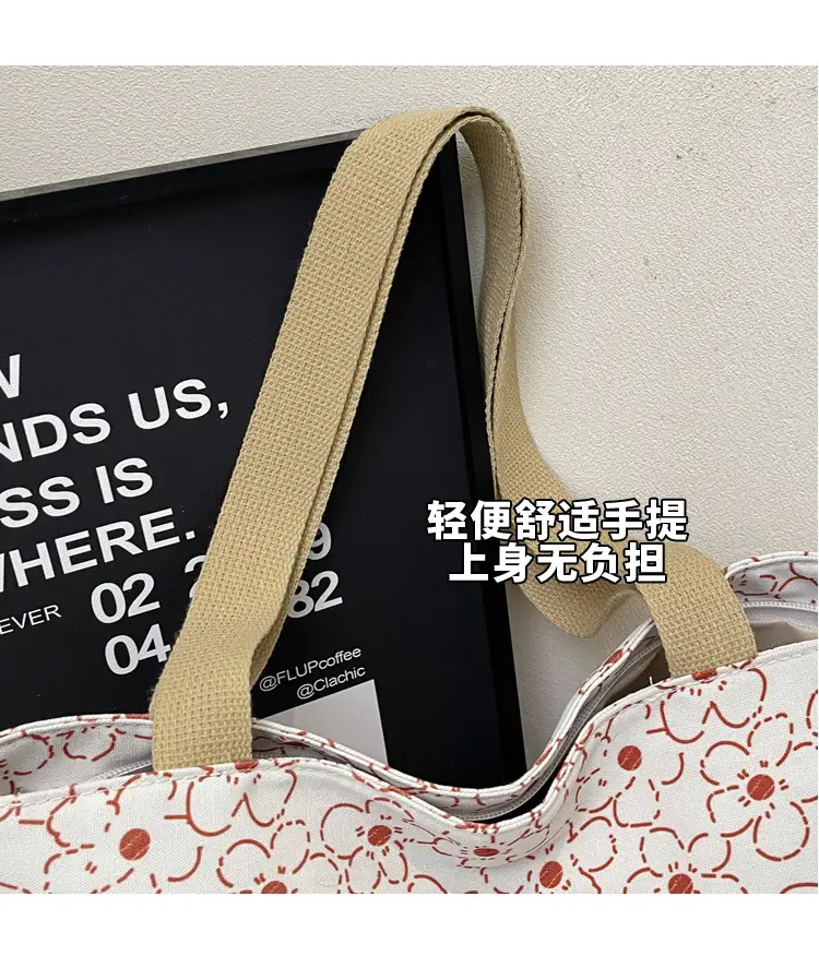 Korean Print Casual Tote Bag Large Capacity All Canvas — feature 6