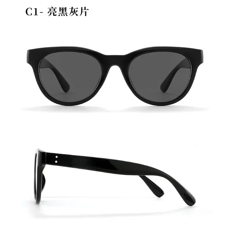 Black Cat-Eye Sunglasses UV Protection Polarized - Image 12