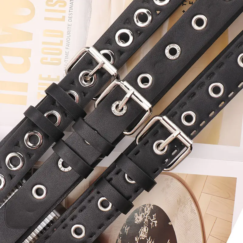 Punk Metal Hollow Belt for Women Black - Image 5