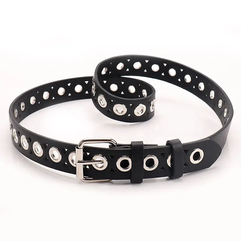 Punk Metal Hollow Belt for Women Black - Image 6