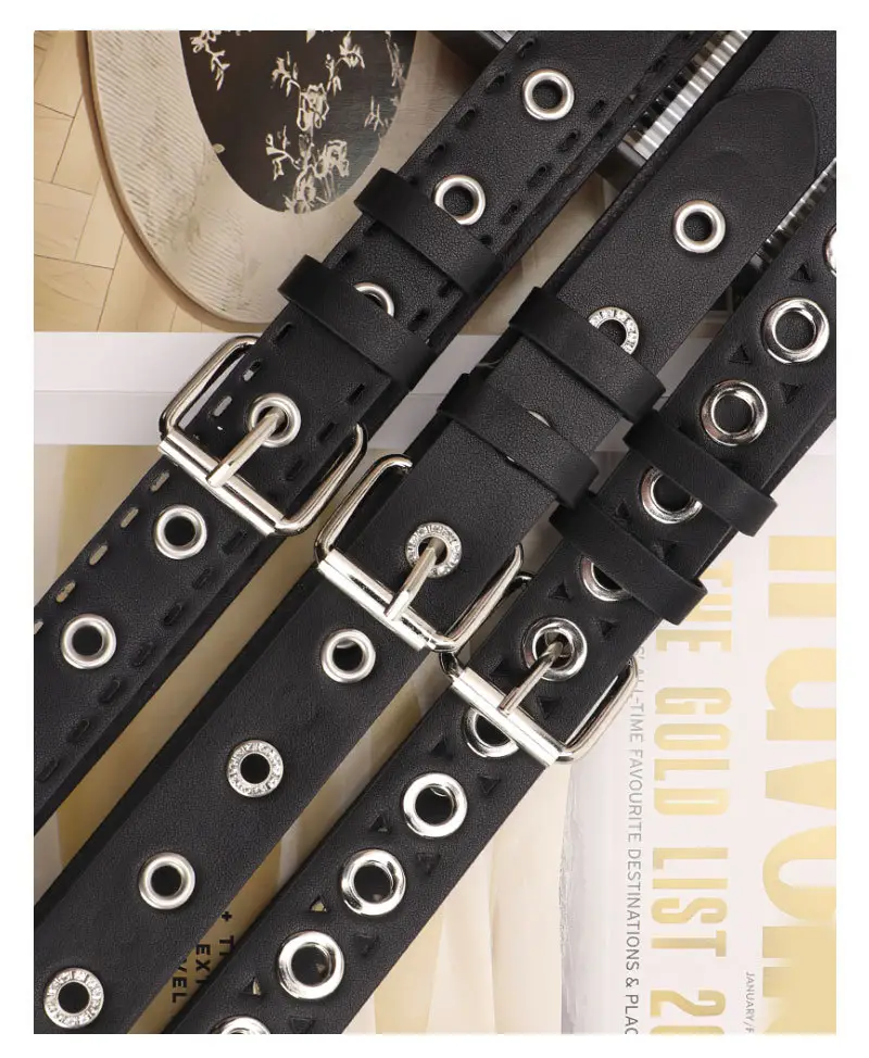 Punk Metal Hollow Belt for Women Black — feature 22
