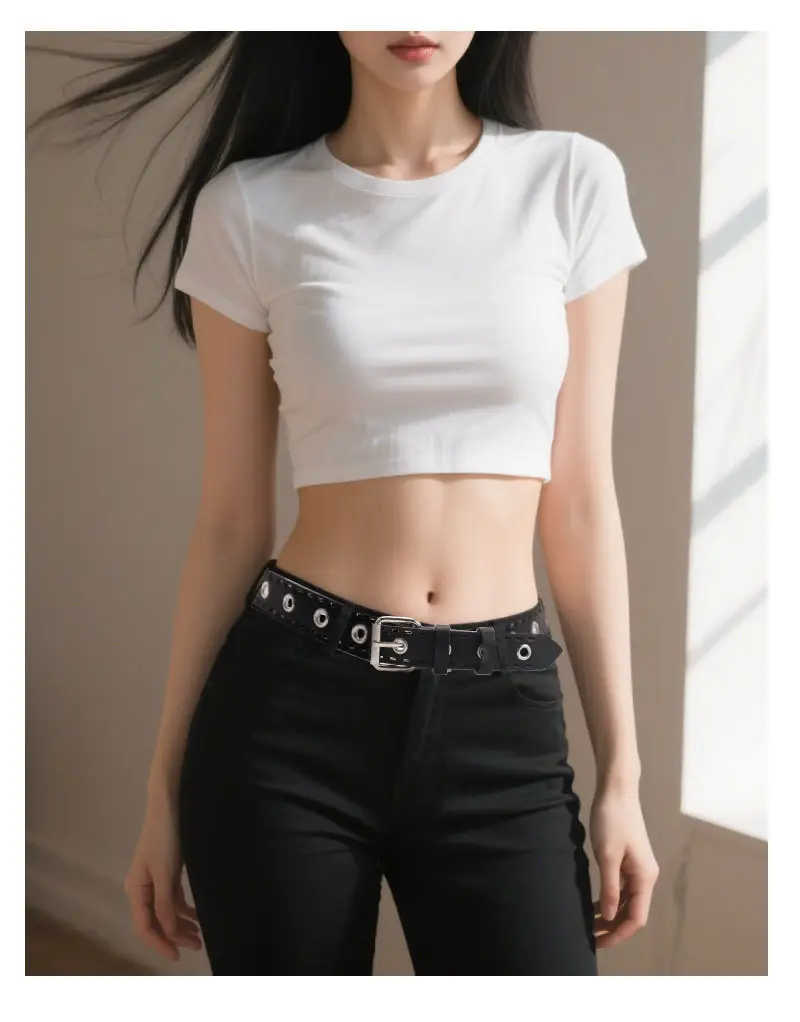 Punk Metal Hollow Belt for Women Black — feature 23