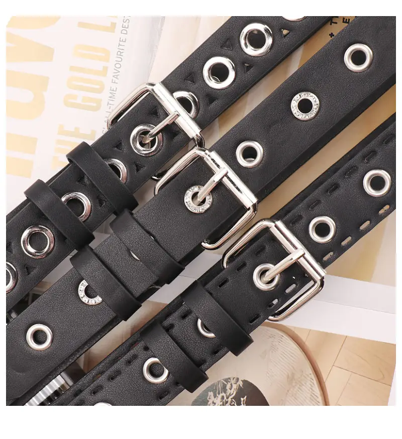 Punk Metal Hollow Belt for Women Black — feature 27