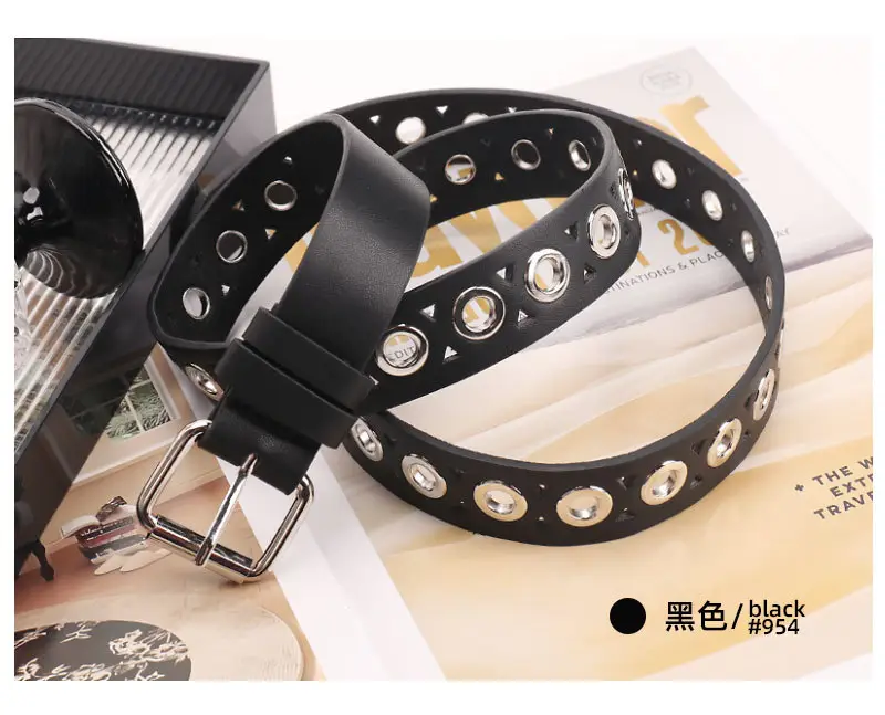 Punk Metal Hollow Belt for Women Black — feature 29
