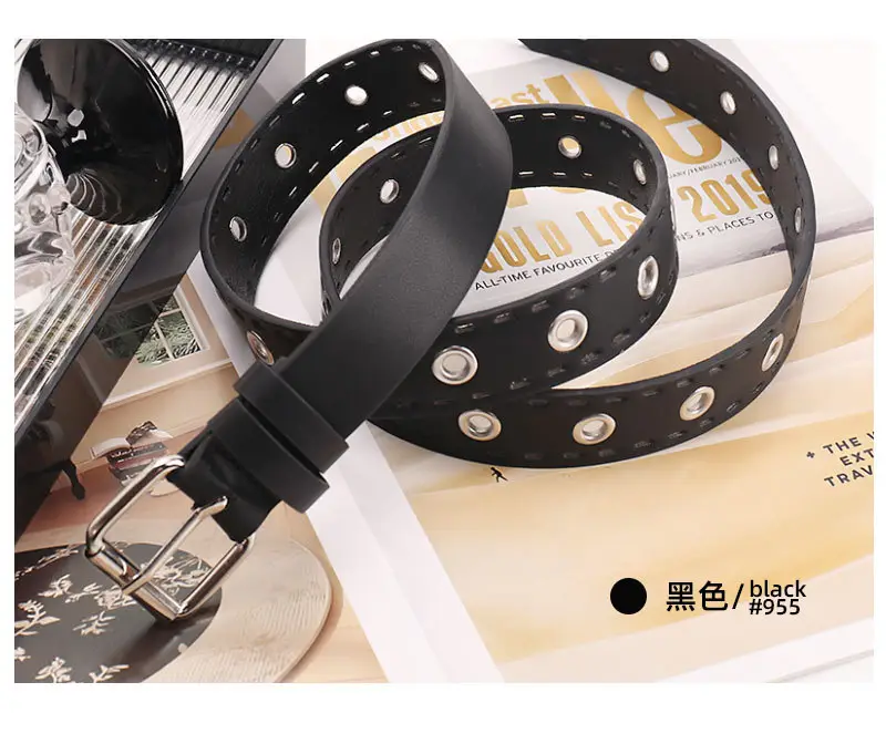 Punk Metal Hollow Belt for Women Black — feature 30