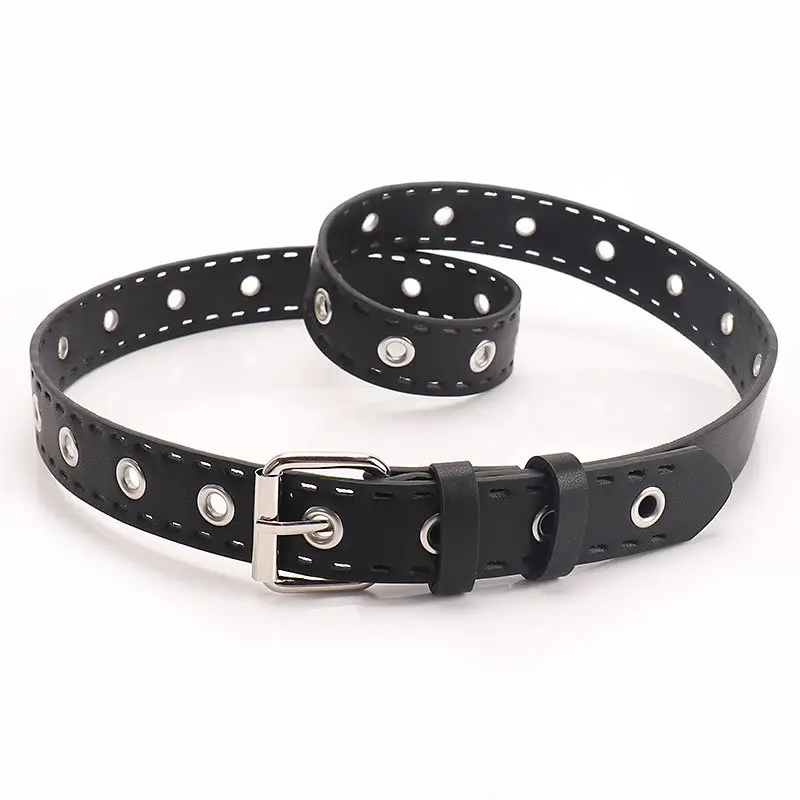 Punk Metal Hollow Belt for Women Black - Image 3