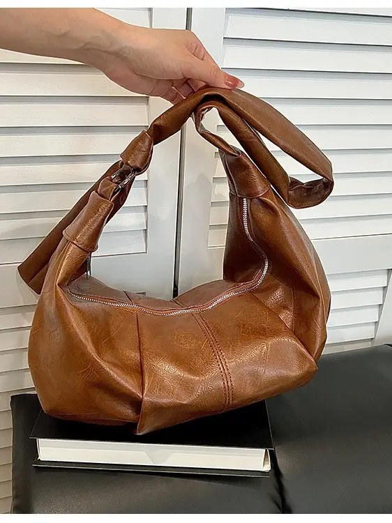 Brown Leather Crossbody Bag for Women Large Capacity - Image 4