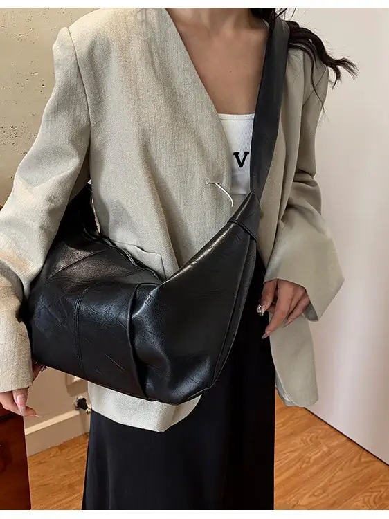 Brown Leather Crossbody Bag for Women Large Capacity - Image 5