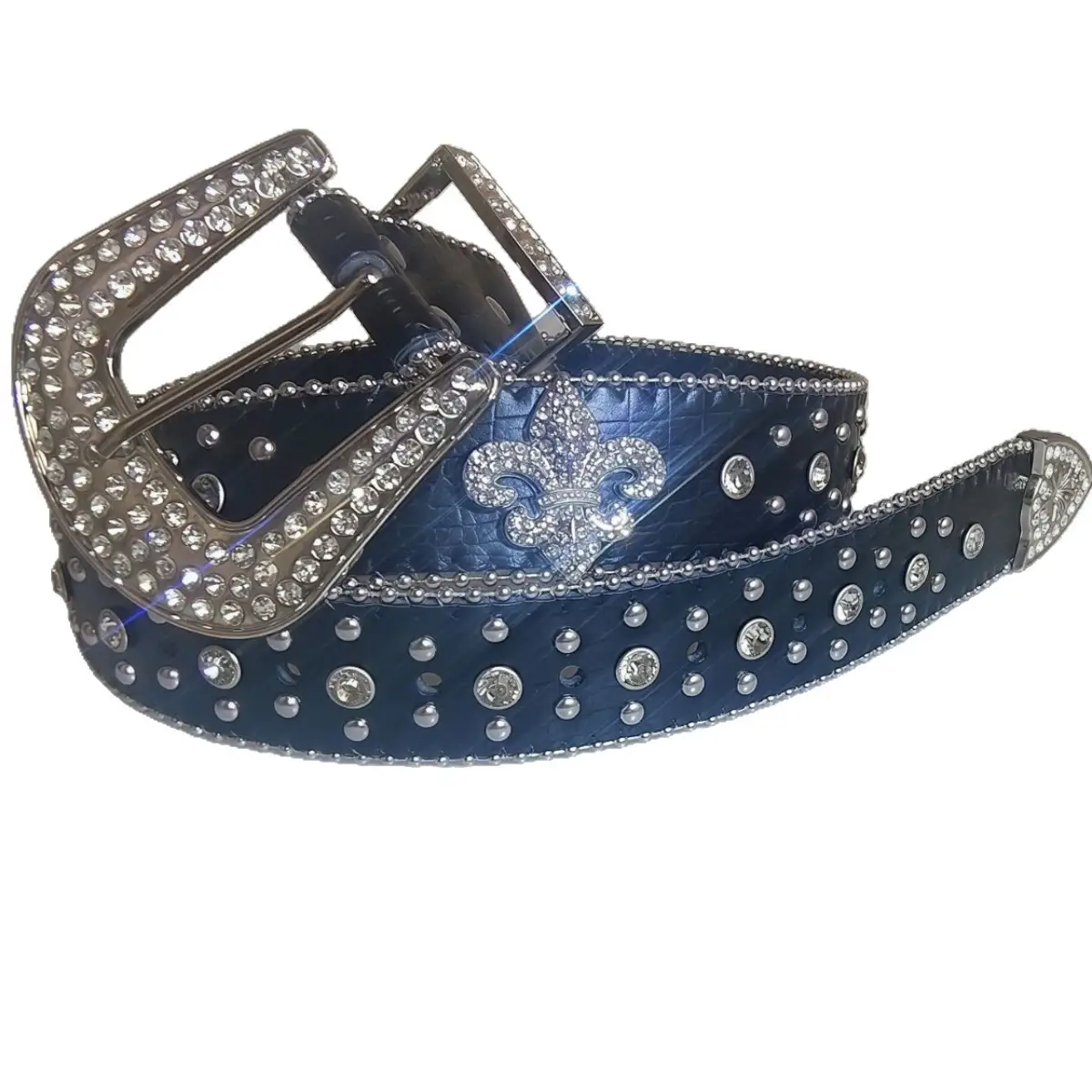 Diamond Encrusted Black Belt Cross Mirror Hot Style - Image 6