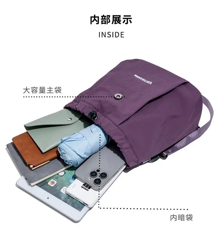 Women's Purple Crossbody Backpack Summer Travel Multi-Purpose — feature 7