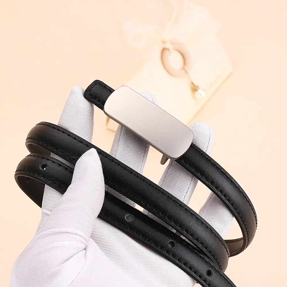 White Thin Fashion Belt for Women Business Suit - Image 21