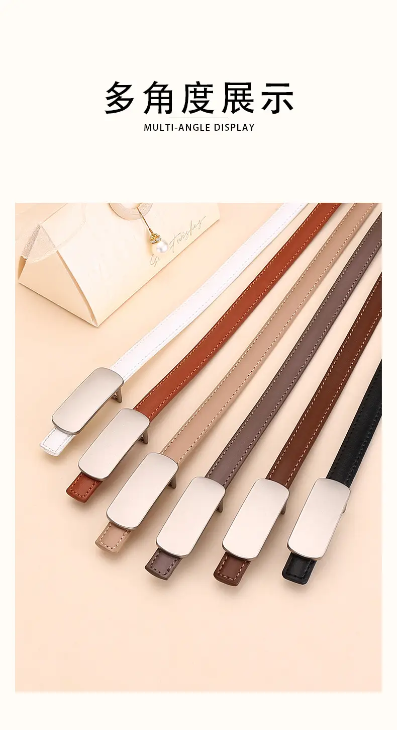 White Thin Fashion Belt for Women Business Suit — feature 14