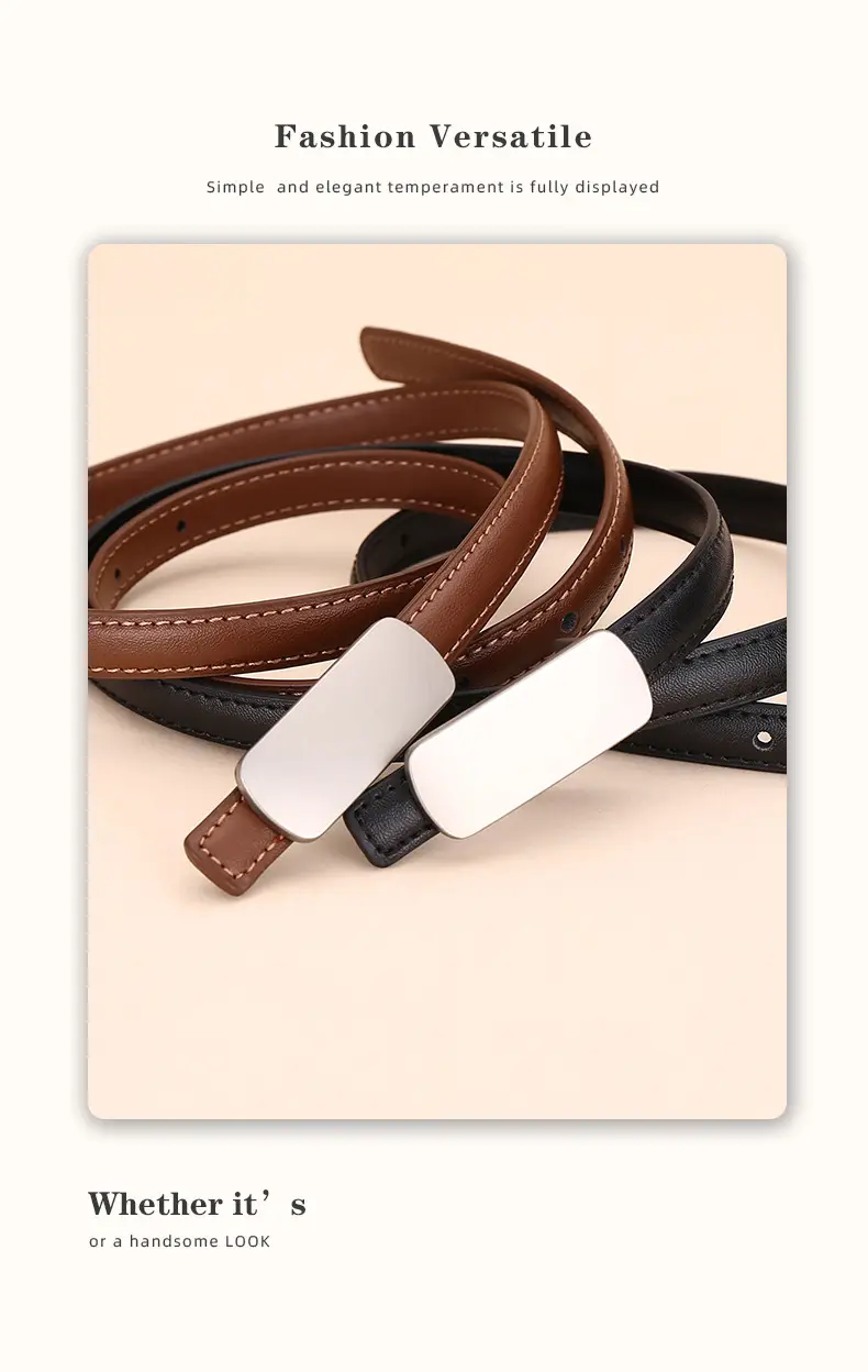 White Thin Fashion Belt for Women Business Suit — feature 15