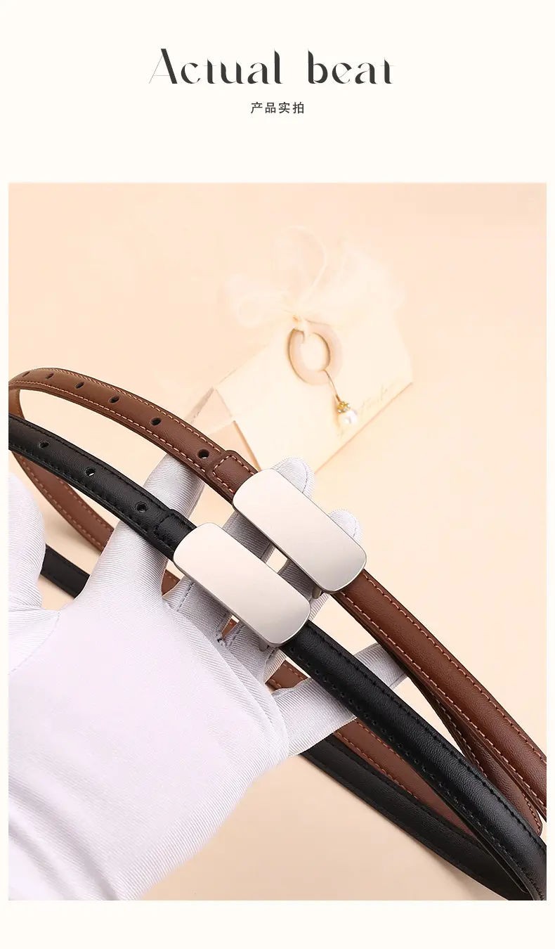 White Thin Fashion Belt for Women Business Suit — feature 16