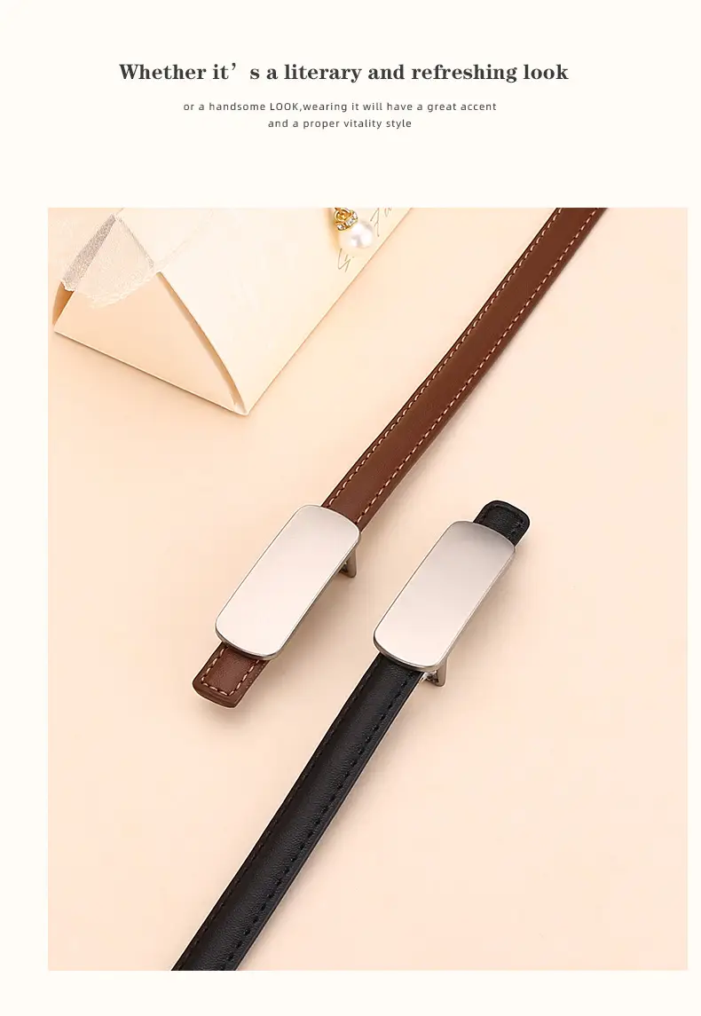 White Thin Fashion Belt for Women Business Suit — feature 19