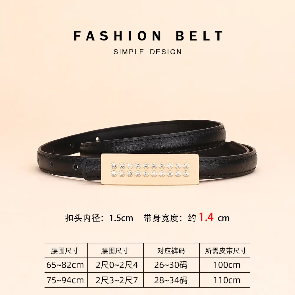 White Thin Fashion Belt for Women Business Suit - Image 13