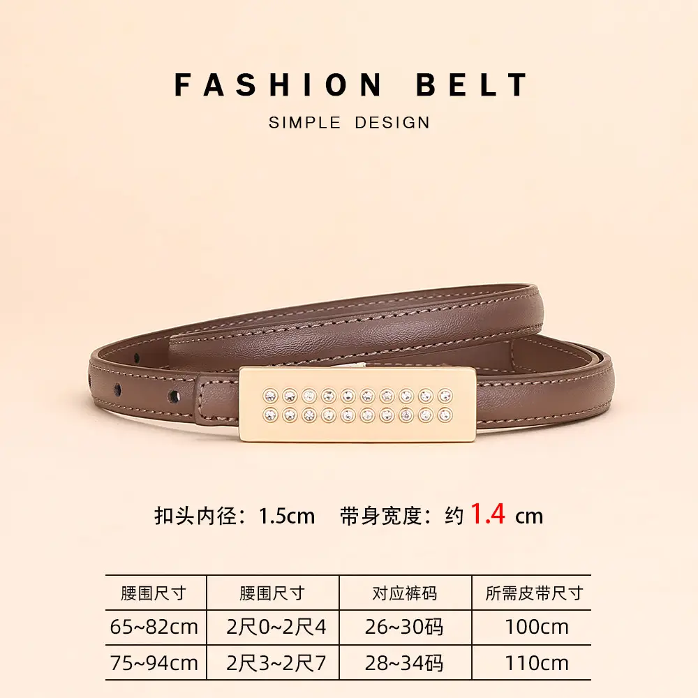 White Thin Fashion Belt for Women Business Suit - Image 15