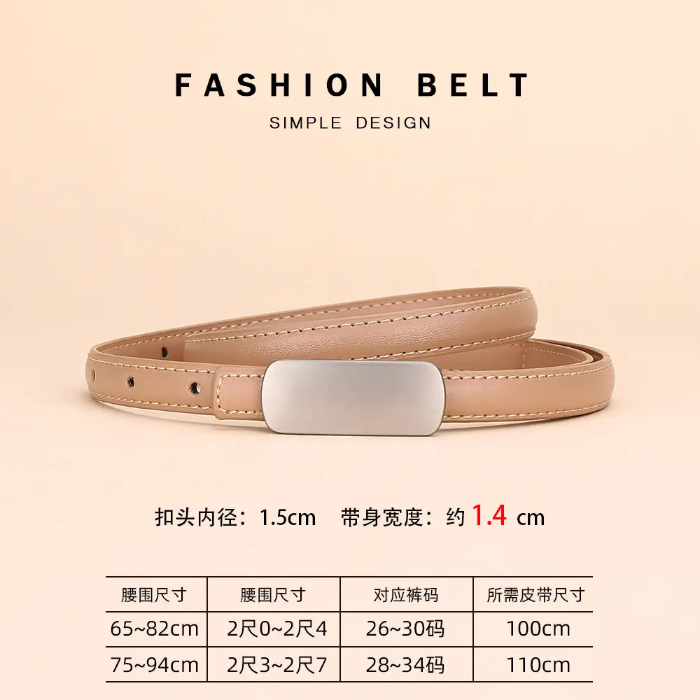 White Thin Fashion Belt for Women Business Suit - Image 4