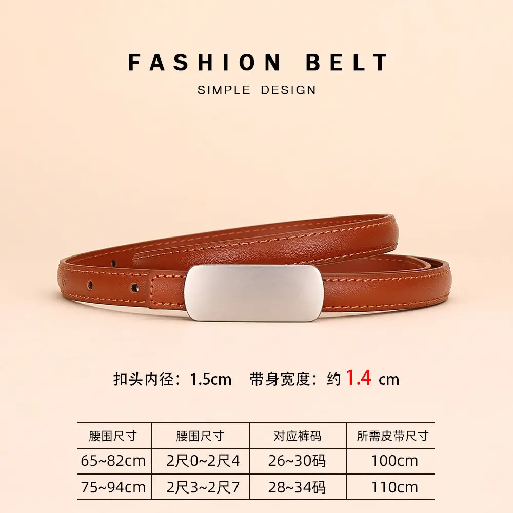 White Thin Fashion Belt for Women Business Suit - Image 5