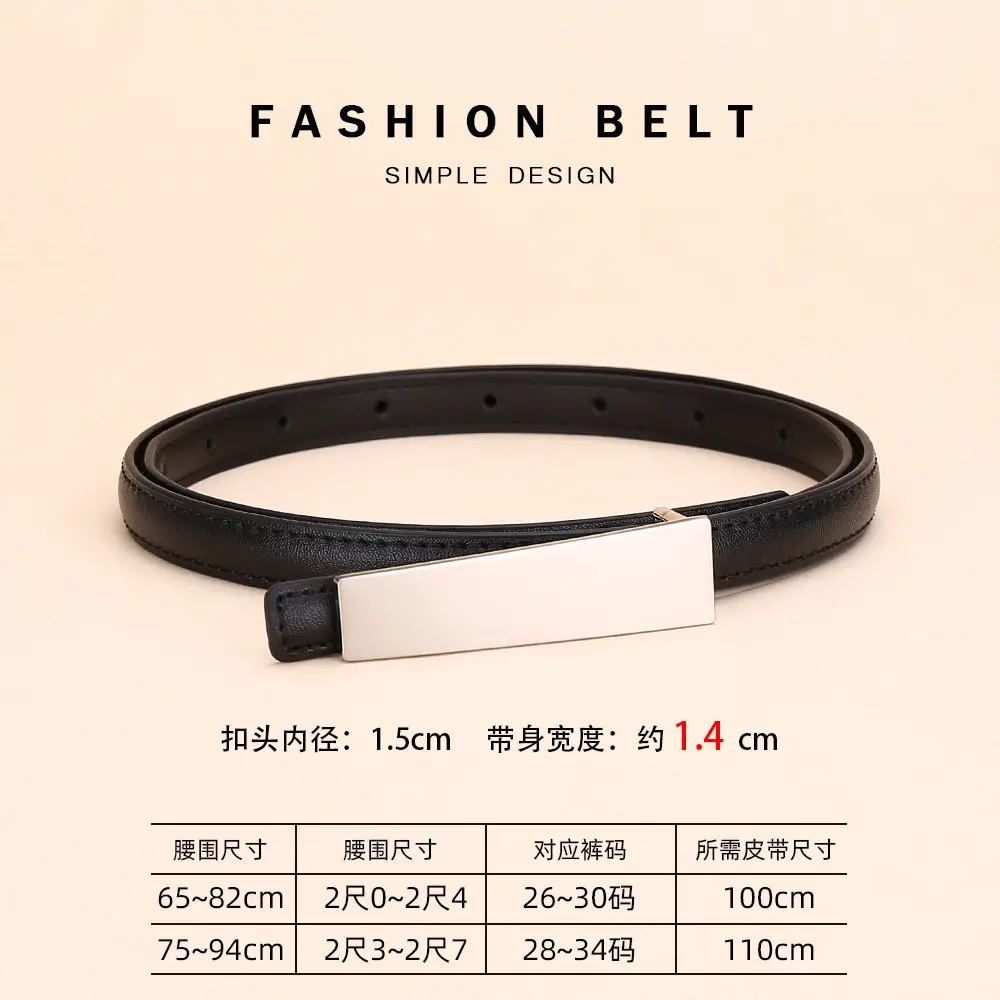 White Thin Fashion Belt for Women Business Suit - Image 7