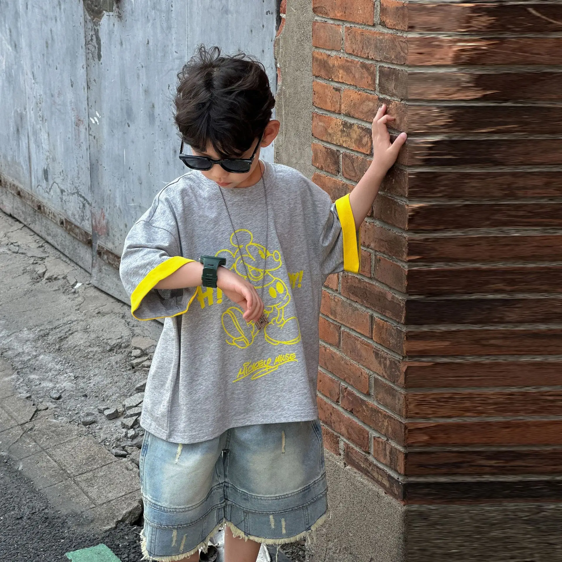 Boys Navy Hi Furry Bear T-Shirt Shorts Set — feature 20