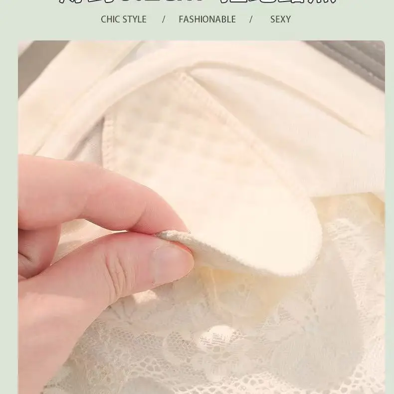 Wire-Free Lace Underwear Women's Push-Up Breast Support