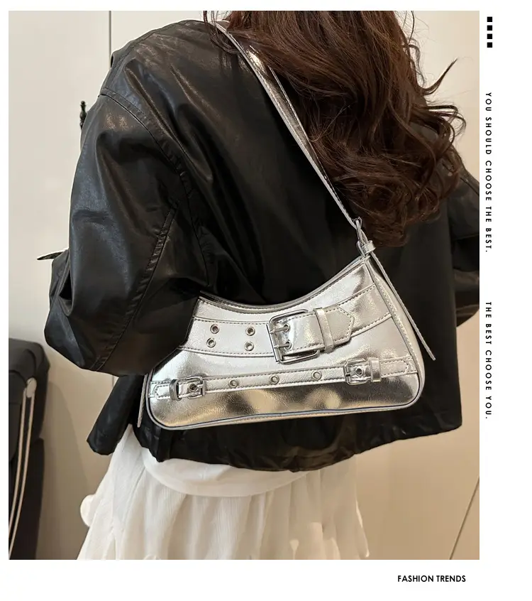 2025 Women's Rivet Style Shoulder Bag with Cool Finish — feature 1