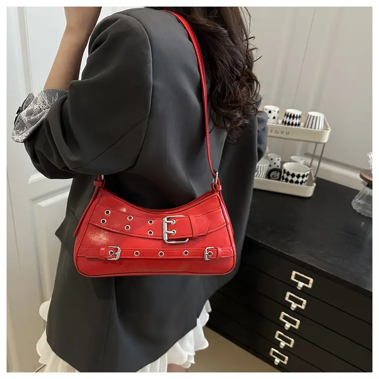 2025 Women's Rivet Style Shoulder Bag with Cool Finish — feature 17