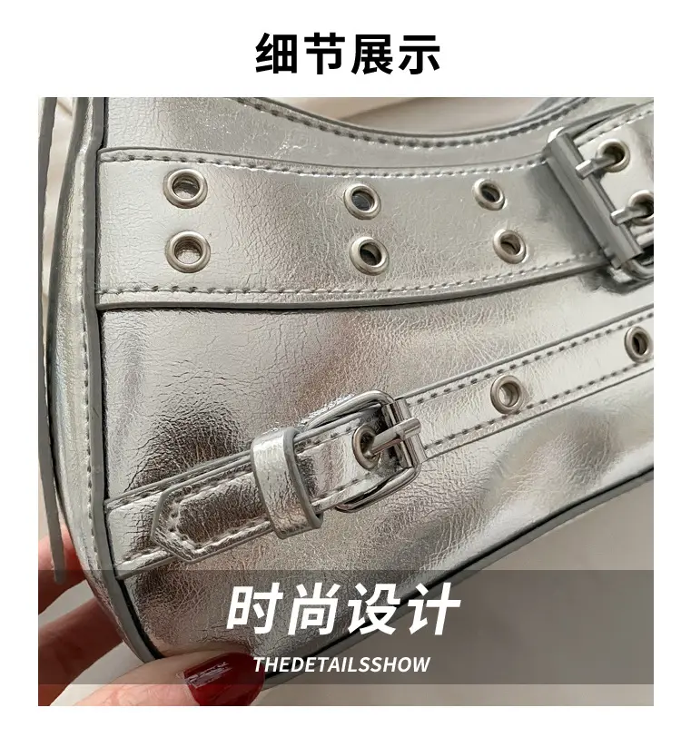 2025 Women's Rivet Style Shoulder Bag with Cool Finish — feature 3