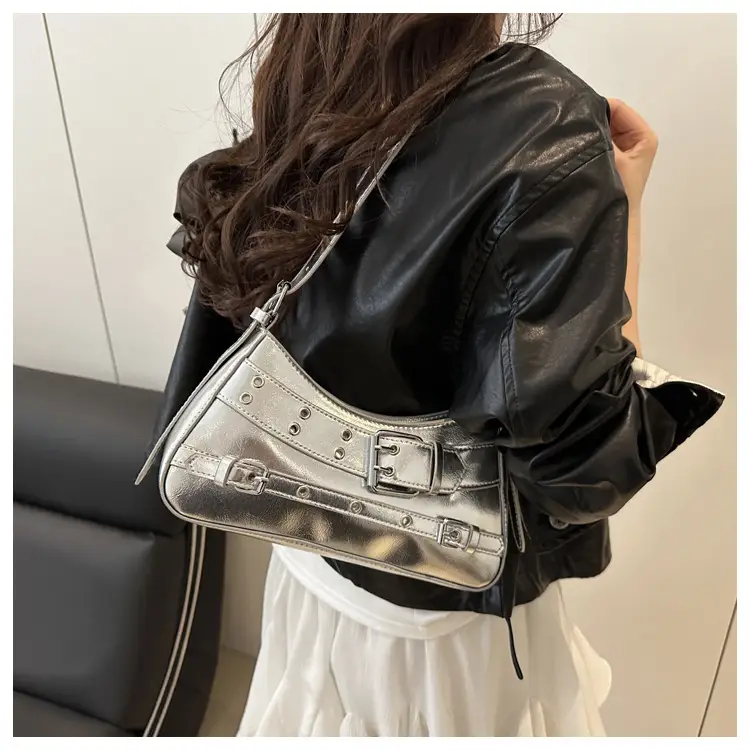 2025 Women's Rivet Style Shoulder Bag with Cool Finish — feature 30