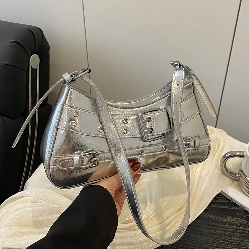 2025 Women's Rivet Style Shoulder Bag with Cool Finish - Image 2