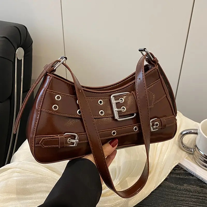 2025 Women's Rivet Style Shoulder Bag with Cool Finish - Image 3