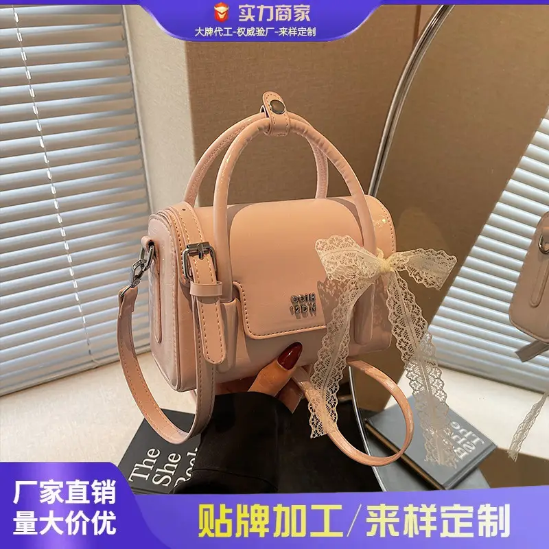 Women Retro Satchel Shoulder Bag Pink Leather 2025 - Image 7