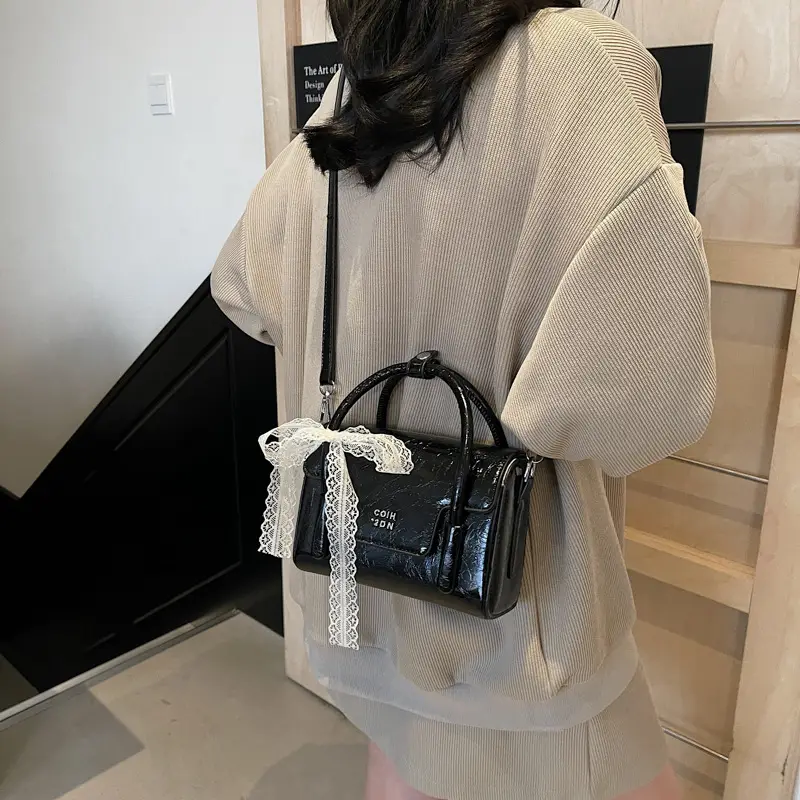Women Retro Satchel Shoulder Bag Pink Leather 2025 - Image 9